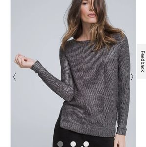 WHBM metallic grey sweater